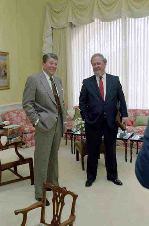 Reagan with Robert Bork 1987