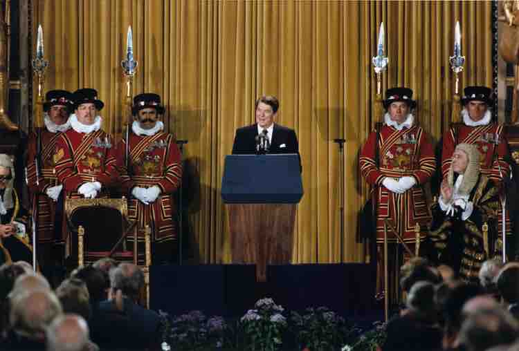 President Reagan Addressing British Parliament, London, June 8, 1982