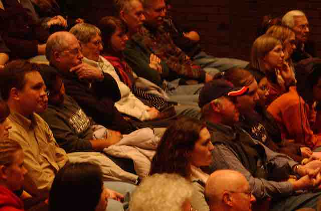 An audience waiting for a show to begin.