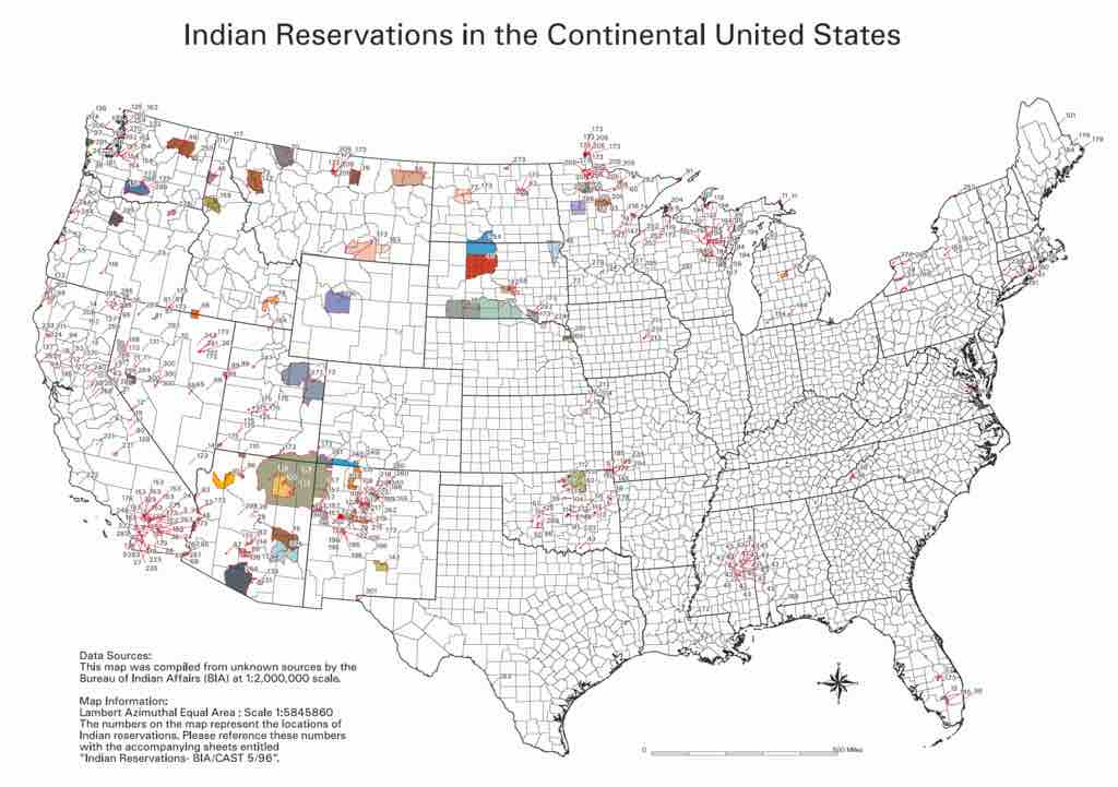 Map of Indian Reservations in the U.S.