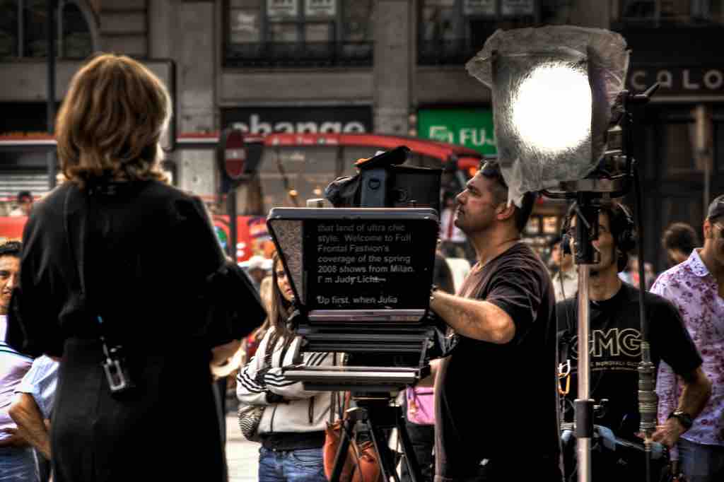 Teleprompter in use, photo by Paolo Margari