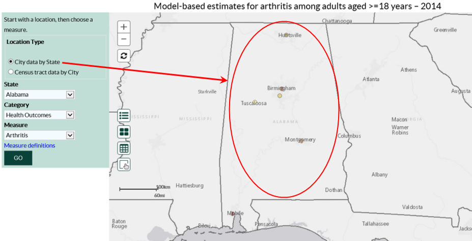 Select location type "City data by State"