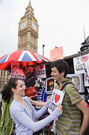 Pareja de turismo en Londres