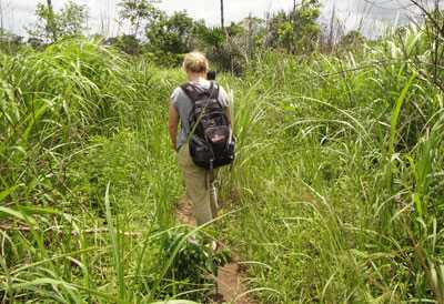 Kari Yacisin heads to a remote village in Guinea to complete a day of contact tracing with her team.