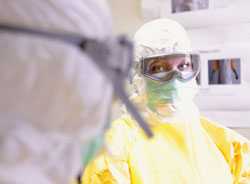 Scientist wearing personal protective equipment