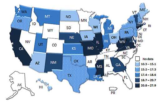 Percentage of Children with Active Asthma Who Used QRMs Frequently