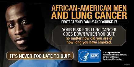 African-American Men and Lung Cancer: Protect Your Family and Yourself! Your risk for lung cancer goes down when you quit, no matter how old you are or how long you have smoked. It's never too late to quit.