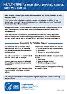 Health tips for men about prostate cancer: What you can do