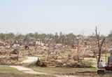 A neighborhood destroyed by a tornado.