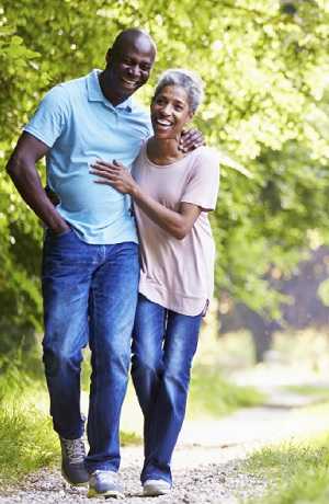 couple walking outside