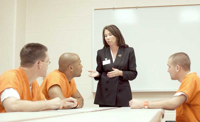 Photo of inmates in a meeting