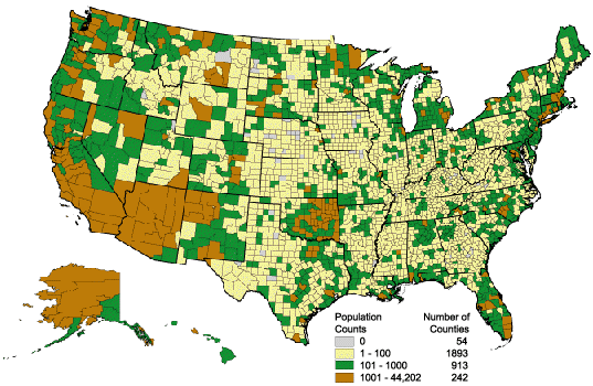 American Indian and Alaska Native Adults Ages 35 Years and Older 2000 Census Population Estimates. Further explained in the paragraphs following.