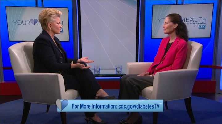 Joan Lunden interviews Dr Albright with caption, for more information, cdc.gov/diabetestv