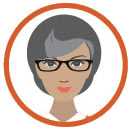 gray-haired woman with glasses clipart