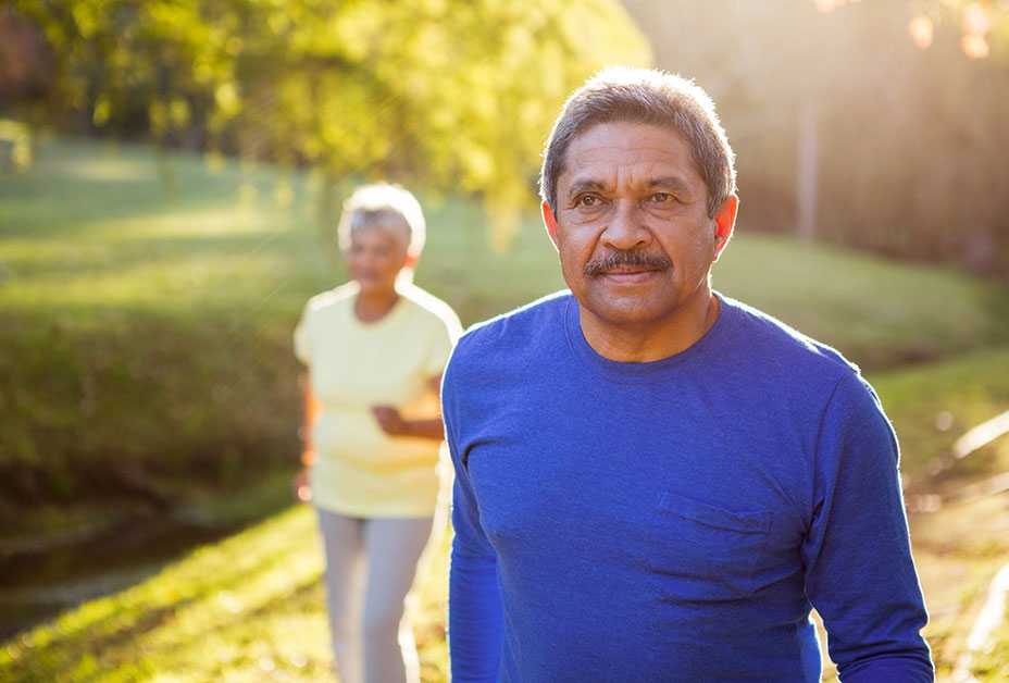 Man wearing fitness shirt