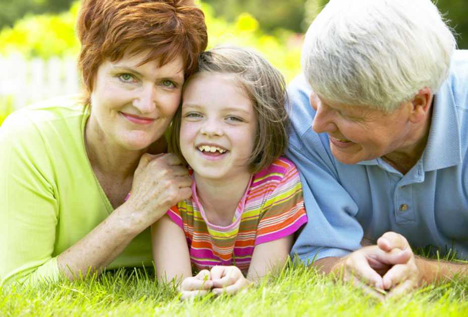 Girl with grandparents