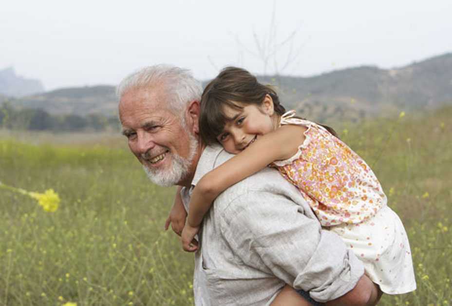 Grandfather with granddaughter