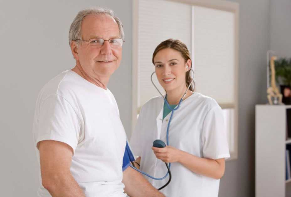 Man and female doctor