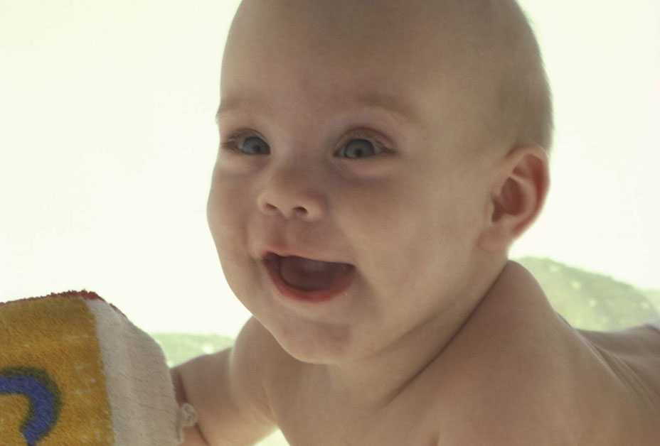 Baby playing with toy