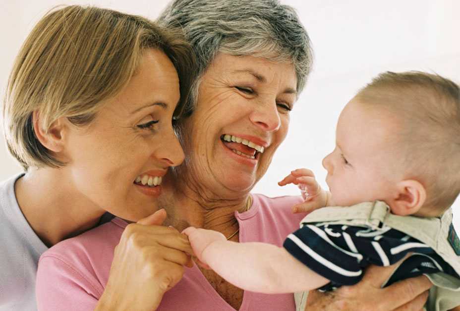 Grandmother, mother and baby