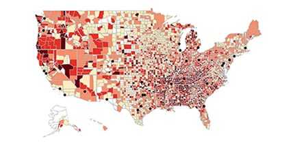 County map of the United States