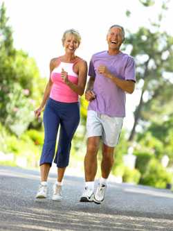 Man and woman walking