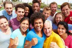 Group of people making 'ready' fists