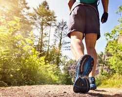 Man walking along path