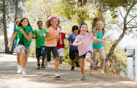 Children running