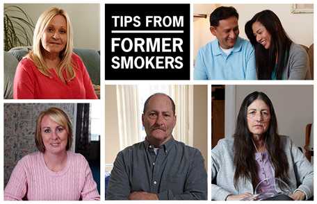 The Tips From Former Smokers banner with various participants