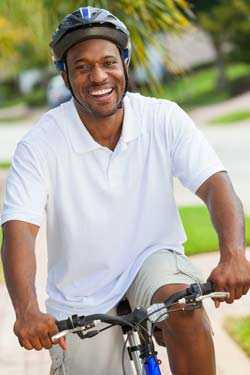 Man riding bicycle