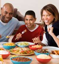 Photo: A family eating a meal