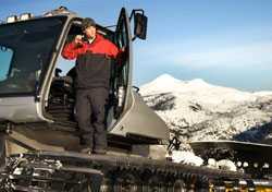 Man working in snow