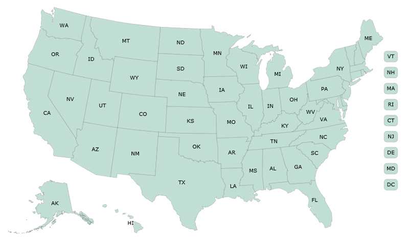 a screenshort of the clickmap (US states)