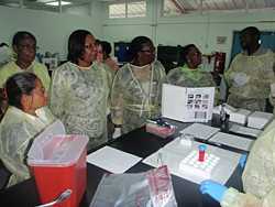 Laboratory staff were trained to conduct HIV rapid testing and to use dried tube specimen technology, which is important for monitoring the quality of HIV testing.