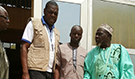 Dr. Adama N’Dir, CDC Acting Country Director, Dr. Ibrahim Fomba, FETP STEP graduate, and Dr. Farka Maiga, Ministry of Health representative in Bamako 