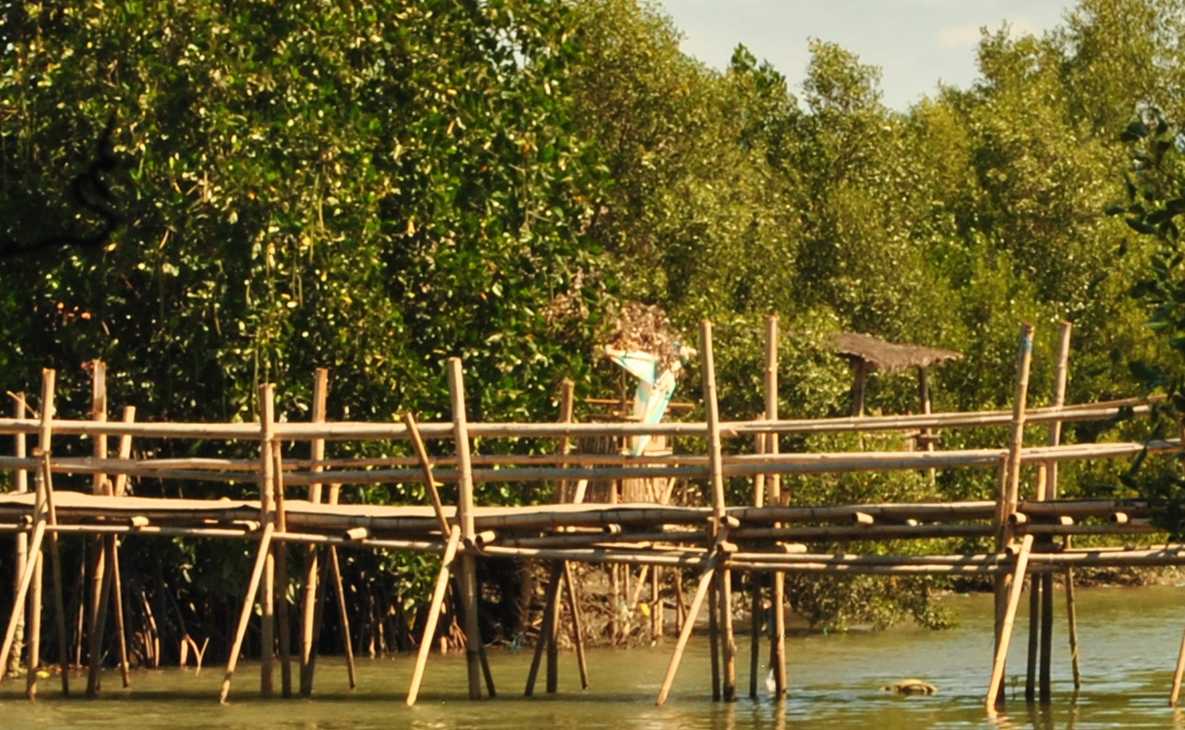 Going from house to house also required crossing some tenuous-looking bridges