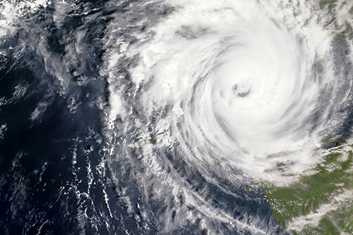 satellite image of a hurricane from space