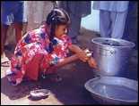 girl washing hands