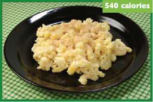 	photo of macaroni and cheese with 540 calories