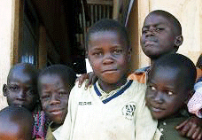 Group of young African children