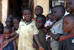 Group of young African children