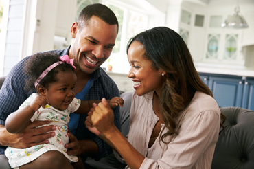 Happy family interaction