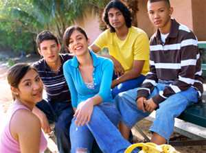 Group of teens hanging out