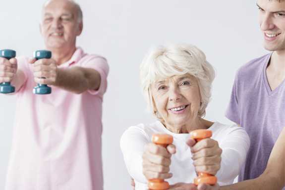 seniors working out