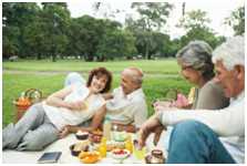 A family on a picnic