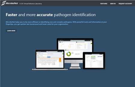 image of MicrobeNet homepage