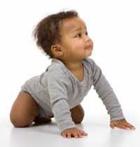 Baby girl crawling