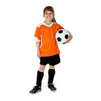 Young girl holding a soccerball