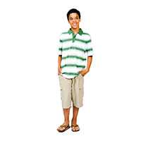 Early teen boy in a striped shirt